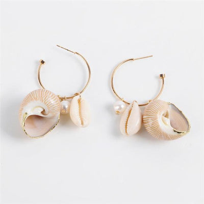 Hoop Earrings with Shells