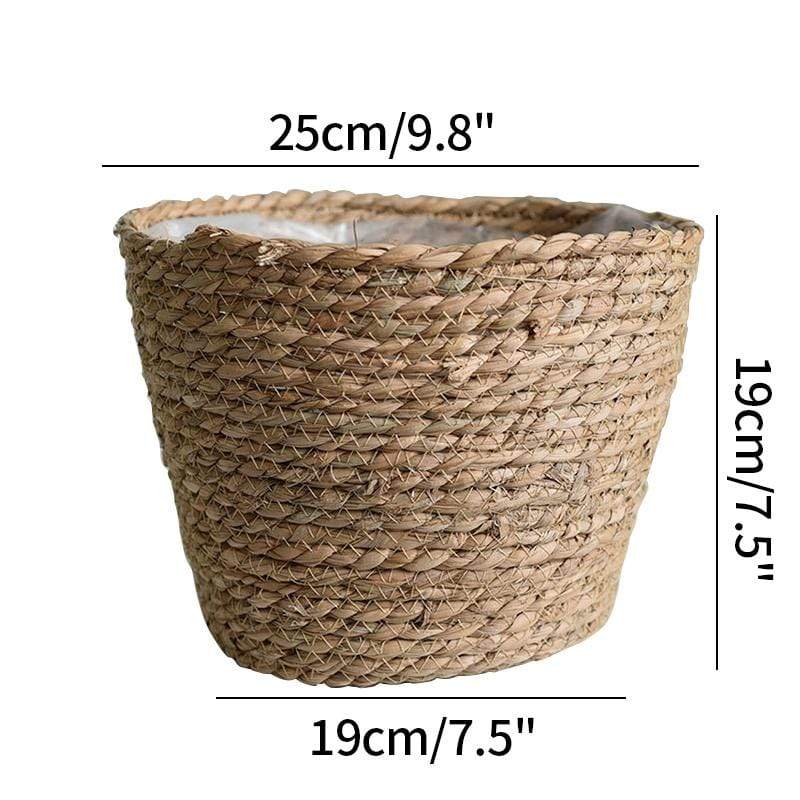 WickedAF A 25x19x19cm/9.8"x7.5"x7.5" Handmade Straw Planter Pot