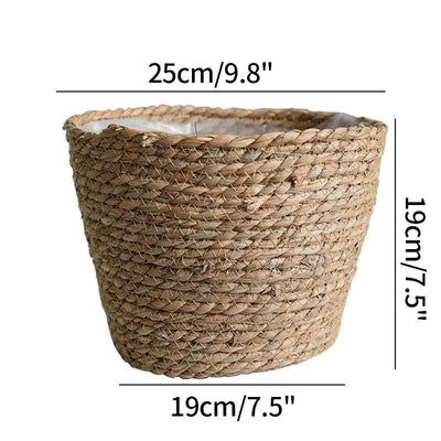 WickedAF A 25x19x19cm/9.8"x7.5"x7.5" Handmade Straw Planter Pot