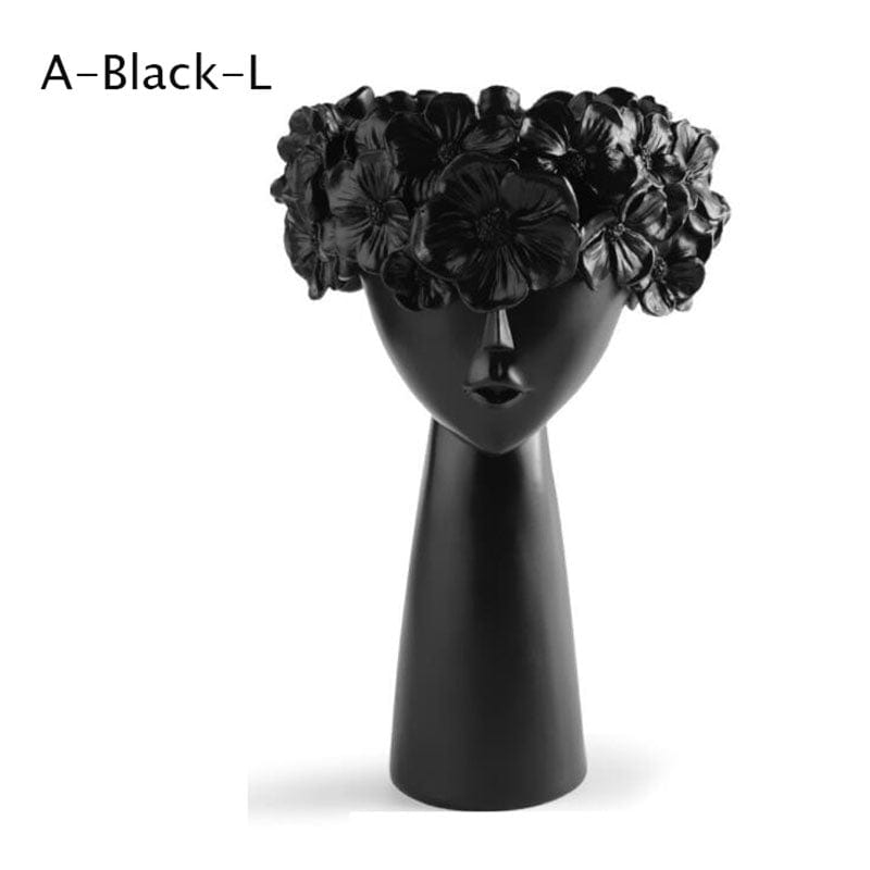 WickedAF A-Black-L Floral Head Vase
