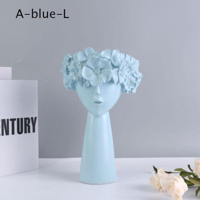WickedAF A-Blue-L Floral Head Vase