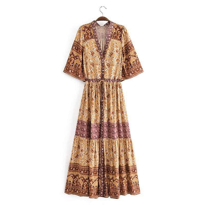 WickedAF Agnesca Maxi Dress in Brown