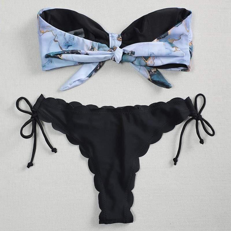 WickedAF Alandra Marble Print Bikini Set