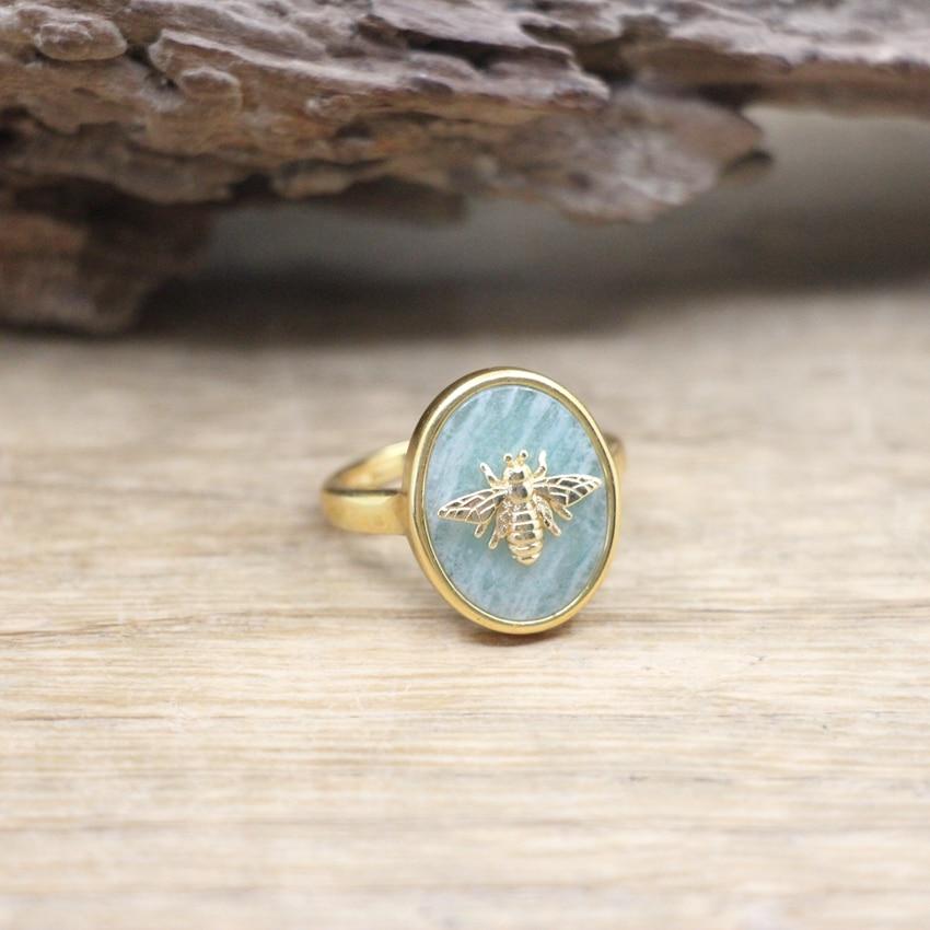WickedAF Amazonite / Resizable The Bee Ring