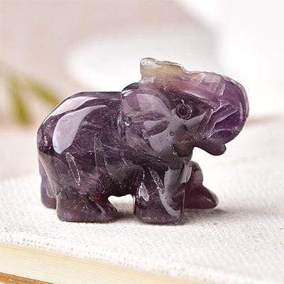 WickedAF Amethyst Natural Crystal Elephant Figurine