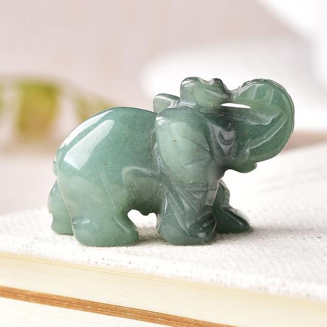 WickedAF Aventurine Natural Crystal Elephant Figurine