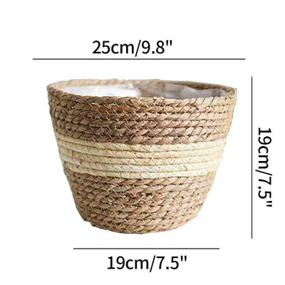 WickedAF B 25x19x19cm/9.8"x7.5"x7.5" Handmade Straw Planter Pot