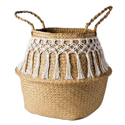 Seagrass Tassel Basket - wickedafstore