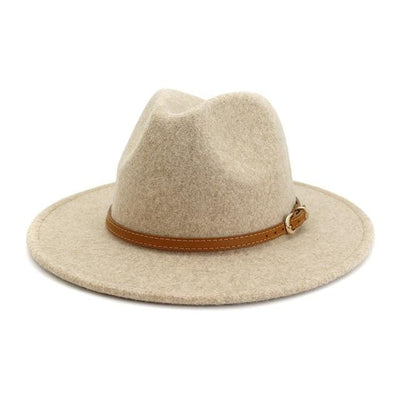 WickedAF Beige Belted Casual Style Hat