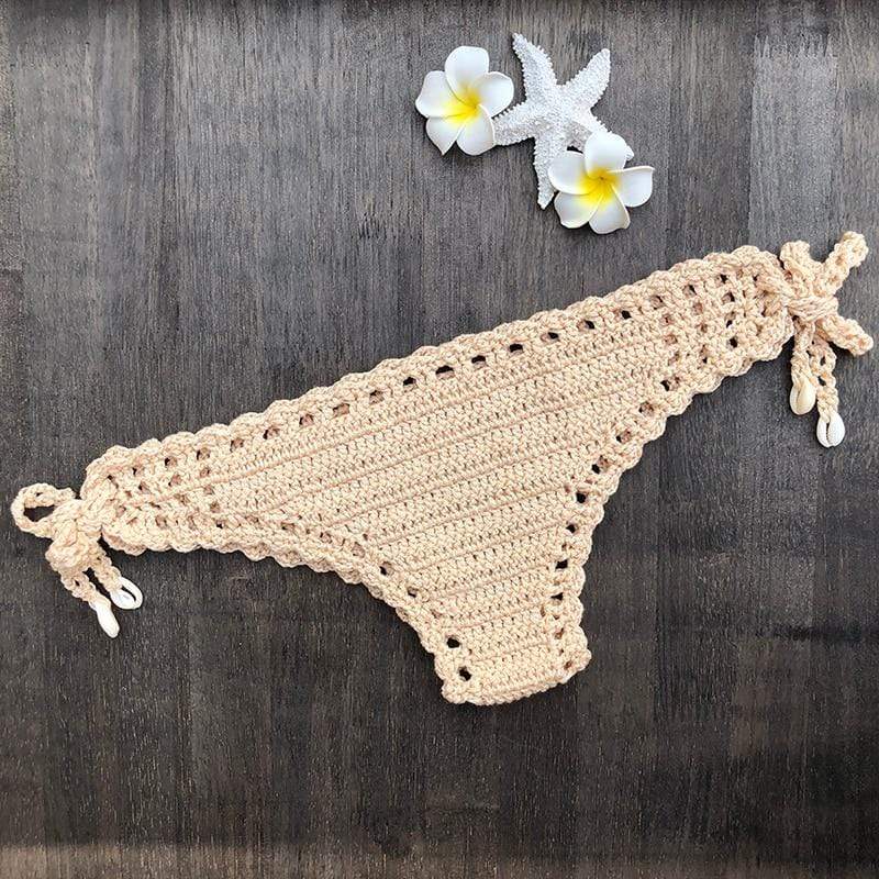 WickedAF Beige / M Dylla Crochet Bikini Bottom