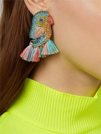 WickedAF Bird & Tassel Earrings