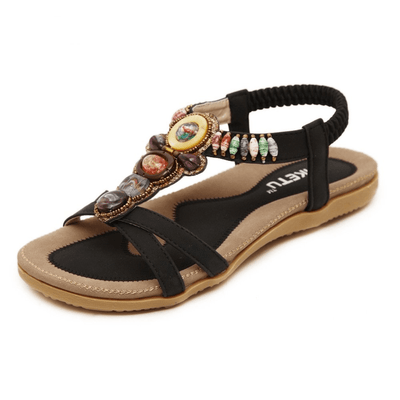 WickedAF Black / 11 Boho Ethnic Flat Sandals