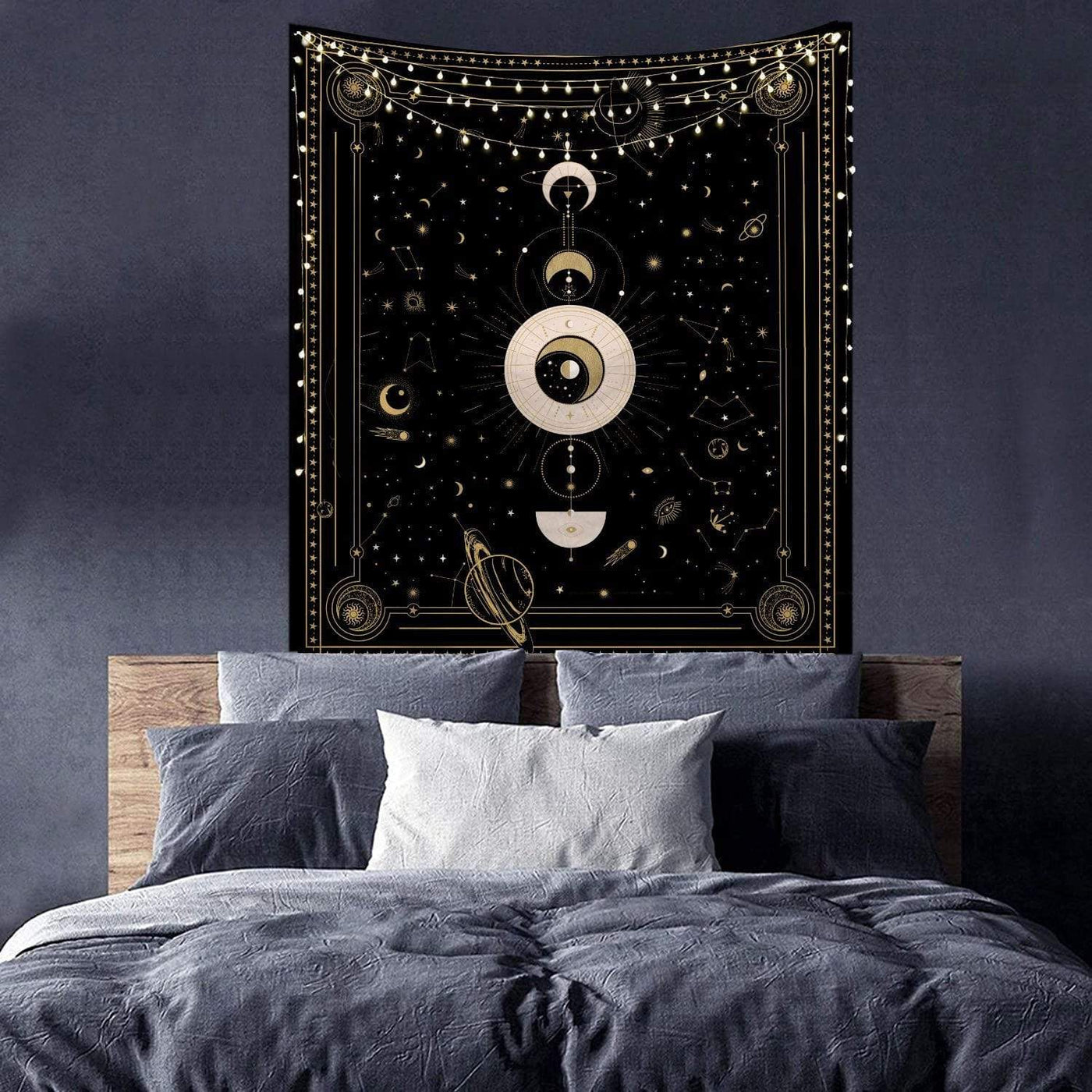 WickedAF Black / 180x230cm/70.9"x90.5" Astrology Design Wall Tapestry (2 colors)