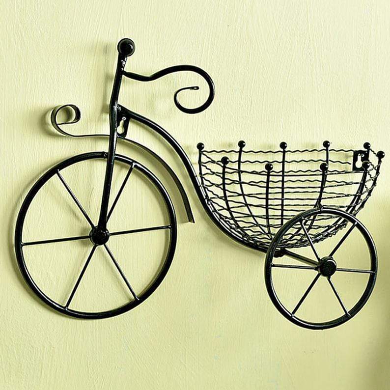 WickedAF Black Bicycle Hanging Flower Basket