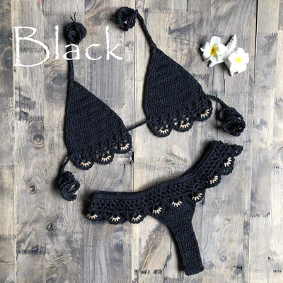 WickedAF Black / L Viviana Crochet Bikini Set