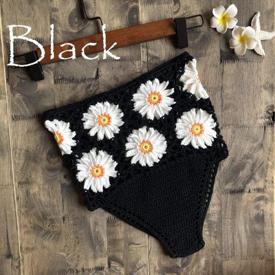 WickedAF Black / M White Daisies Bikini Bottom