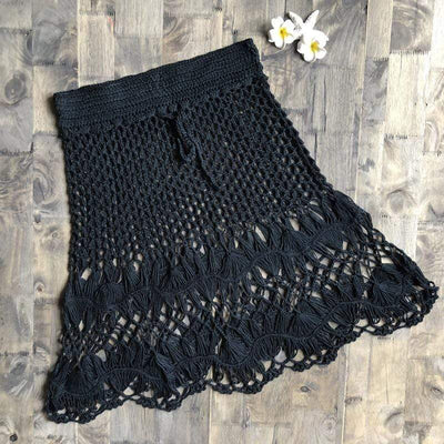 wickedafstore Black / One Size Hand Woven Boho Mini Skirt