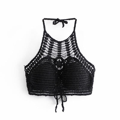 WickedAF Black / One Size Ophelia Knitted Crop Top