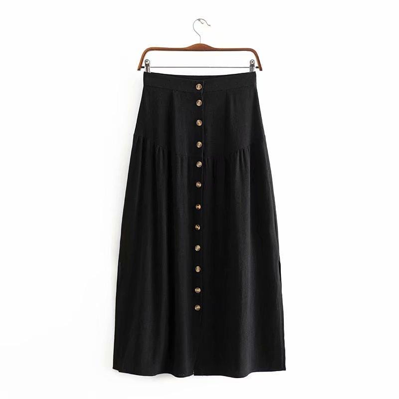 WickedAF Black / XL Breeze Boho Maxi Skirt
