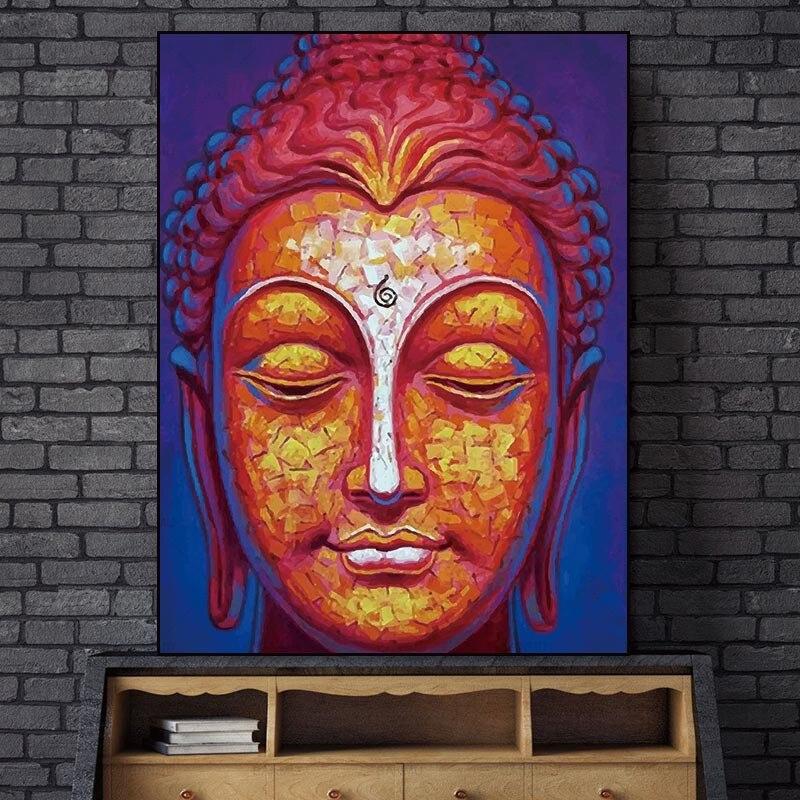 WickedAF Blue / 20x30cm/7.9"x11.8" Buddha Face Wall Art
