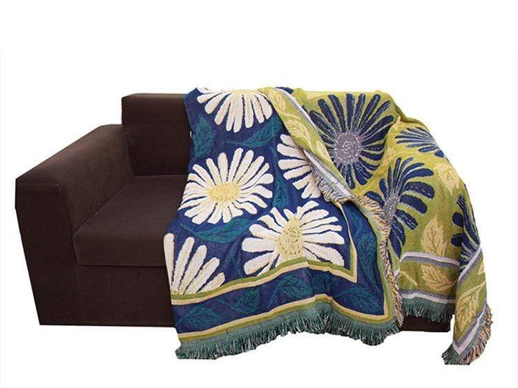 WickedAF Blue / 90x90cm/35.5"x35.5" All-Over Daisies Blanket