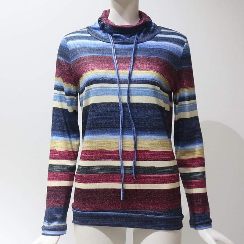Turtleneck Striped Pullover (2 Colors) - wickedafstore
