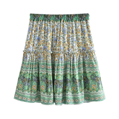WickedAF Boho Floral Mini Skirt