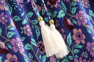 Boho Floral Print Midi Skirt - wickedafstore