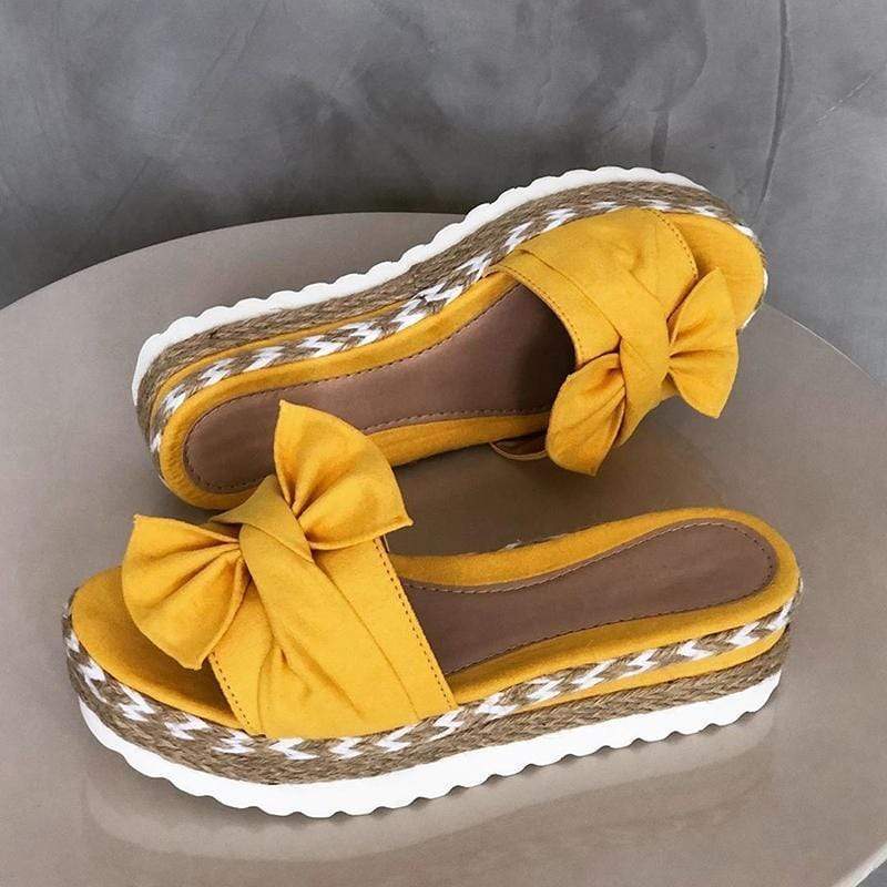 Bowknot Thick Soles Slippers - wickedafstore