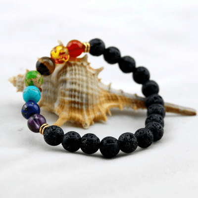 Chakra Healing and Balancing Lava Stone Bracelet
