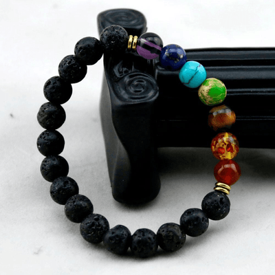 Chakra Healing and Balancing Lava Stone Bracelet