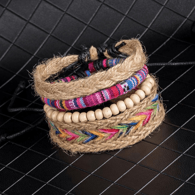 Hippie Multi-Layer Bracelet Set 4pcs - wickedafstore