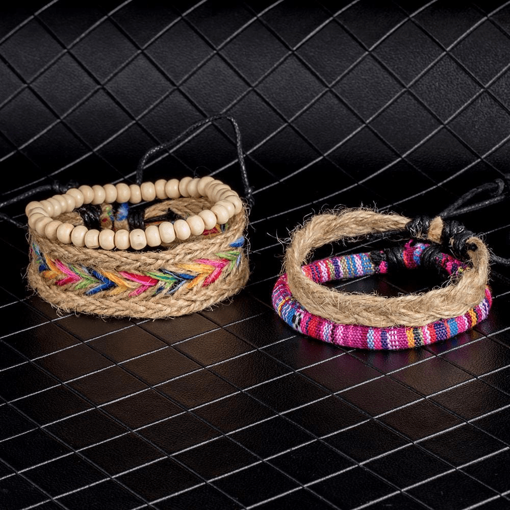 Sepia collection | Boho bracelet - hippie red black