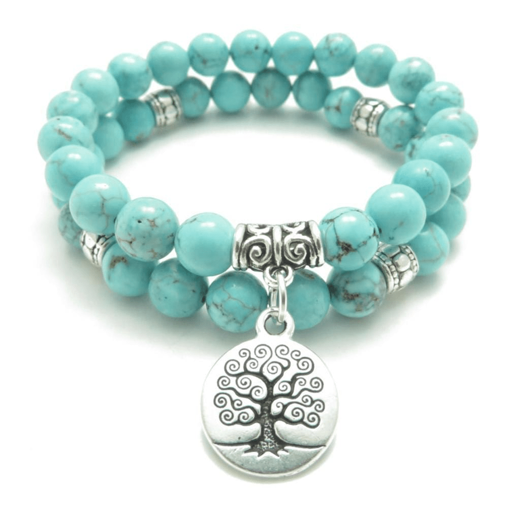 Turquoise Tree of Life Double Bracelet - wickedafstore