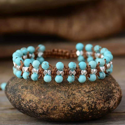 WickedAF Bracelets Matte Turquoise Natural Stone Beads Bracelet