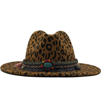 WickedAF Brown / 56-58cm/22"-22.9" Leopard Print Jazz Hat