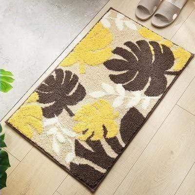 WickedAF Brown and Yellow / 40x60cm/15.8"x23.7" Leaves Pattern Mat