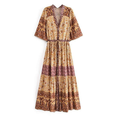 WickedAF Brown / L Agnesca Maxi Dress in Brown