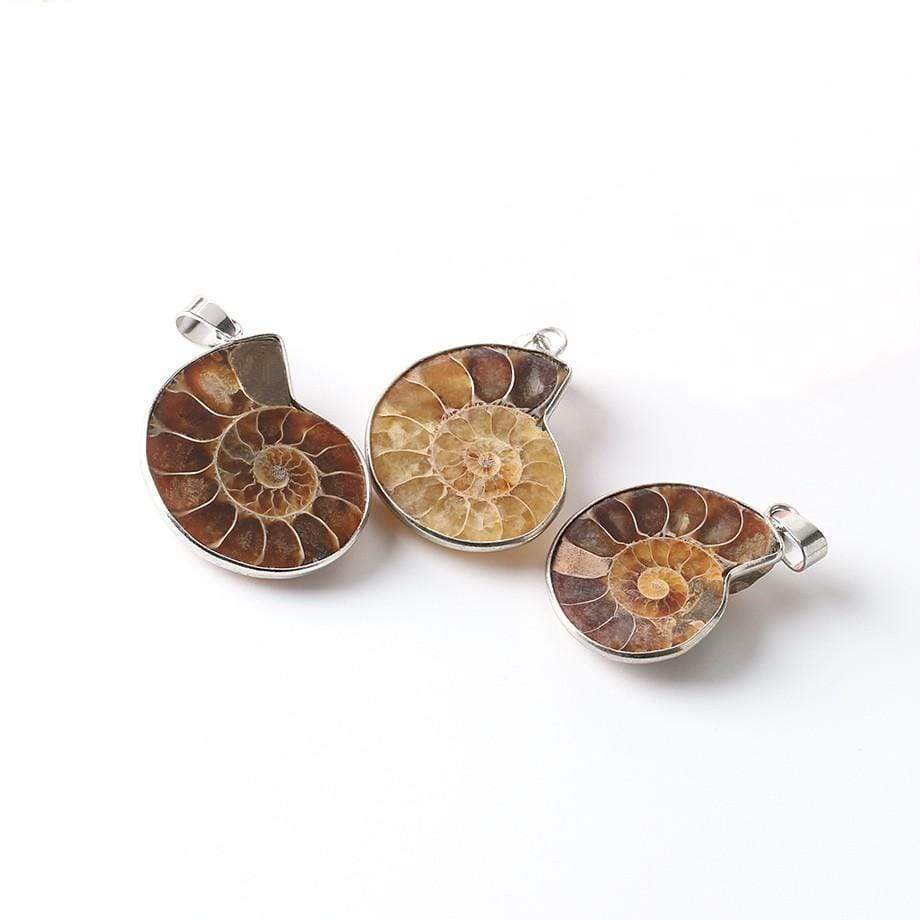 WickedAF Brown Natural Ammonite Snail Shell Necklace