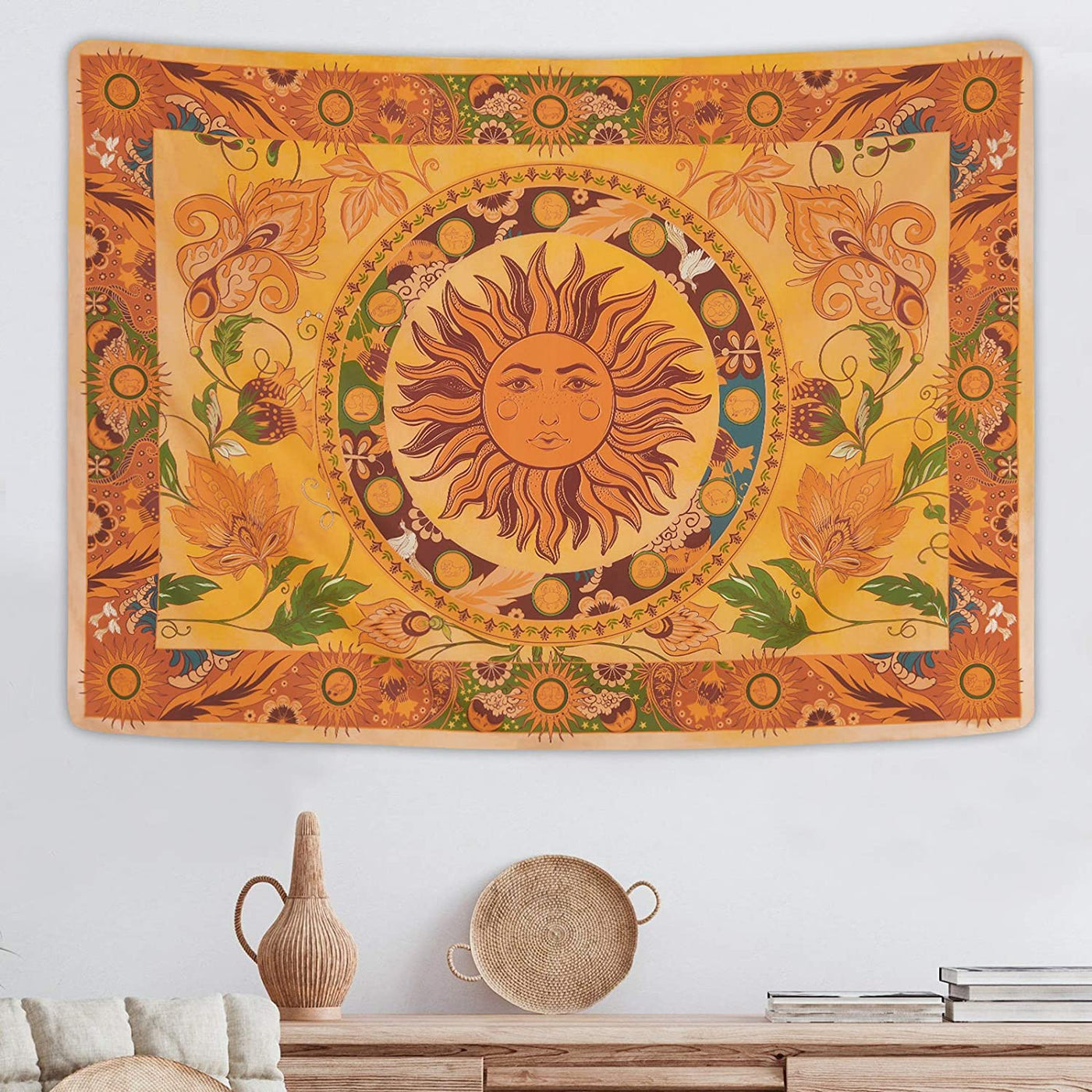 WickedAF Burning Sun Wall Tapestry