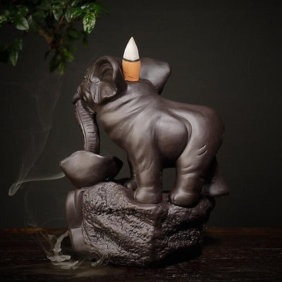 Ceramic Elephant Backflow Incense Burner