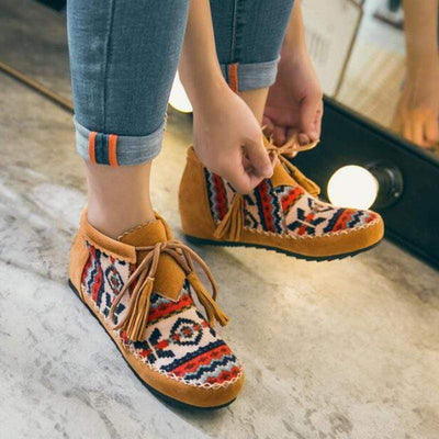 WickedAF Colorful Vintage Ankle Boots