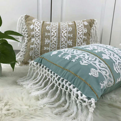 Linen Tassel Cushion Cover