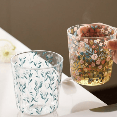 WickedAF Cute Forest Design Glass Cups
