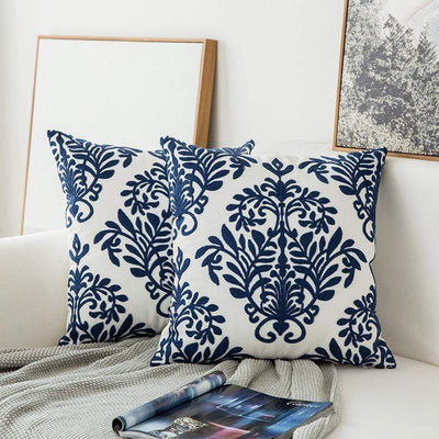 WickedAF D Blue and White Geometric Cushion Covers