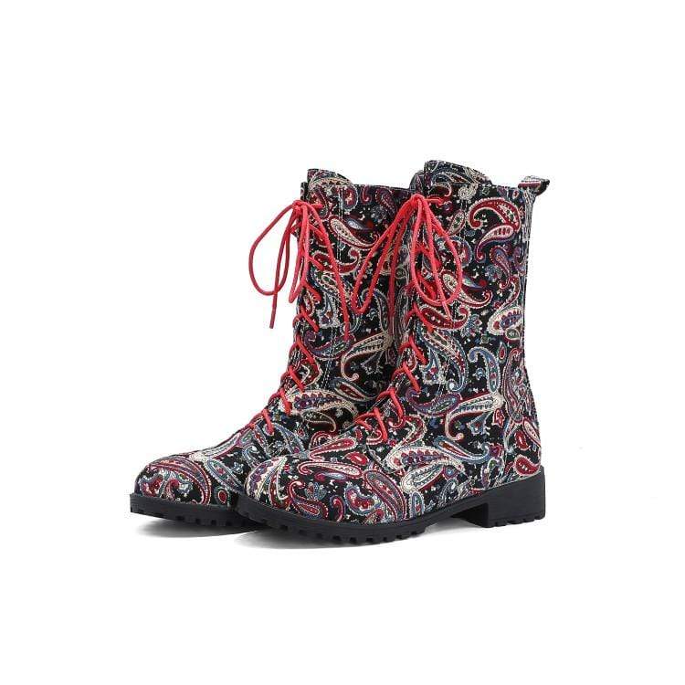WickedAF Dalila Lace-up Colorful Boots
