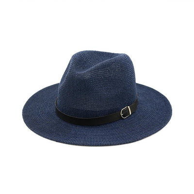 WickedAF Dark blue / 55-58cm/21.7x22.9cm Black Belted Panama Hat