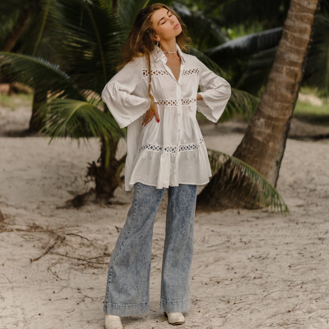 avery shirt dress Avery Midi Vintage Denim Dress - Chambray White & Co. for Sale Online  United States