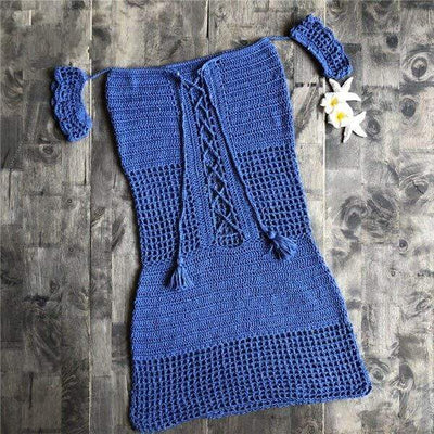 WickedAF dress blue / M Beach Crochet Dress (2 Colors)