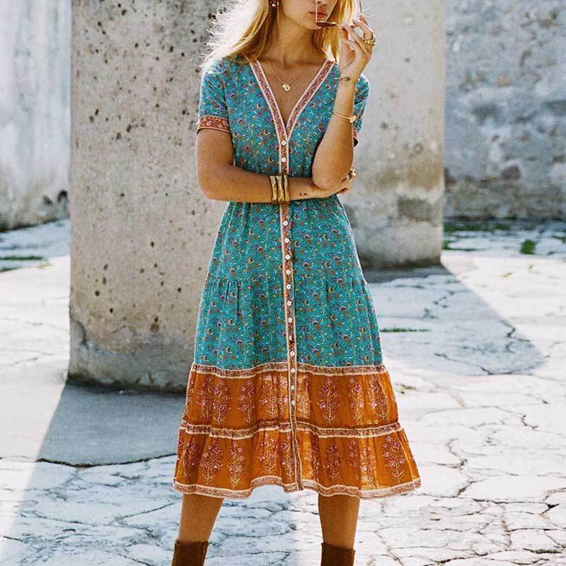 Playful Chic Gypsy Midi Sundress
